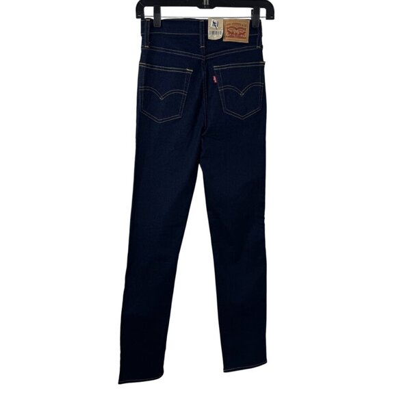 Levi's 724 High Rise Slim Straight Dark Wash Jean READ W24 L32 Casual Stretch - Picture 4 of 15